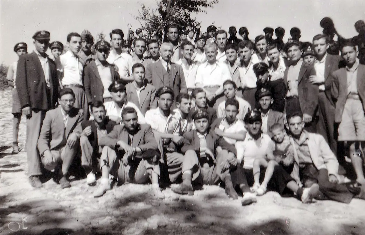 Excursion to Panagia Kozani, June 10, 1949, graduates, second from right standing
